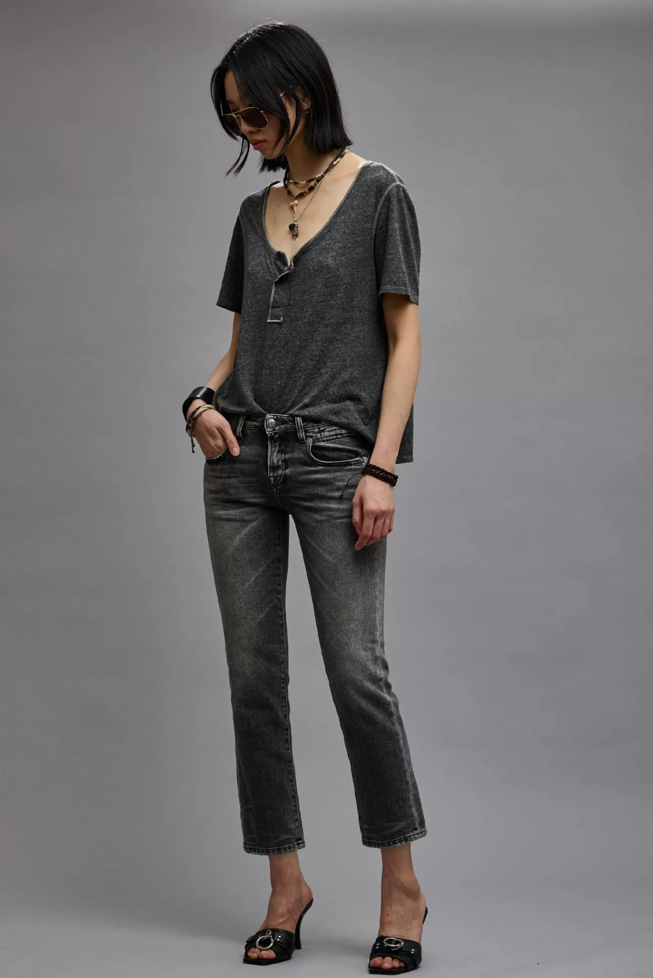 Boy Straight<R13 BOY STRAIGHT - VINTAGE GREY