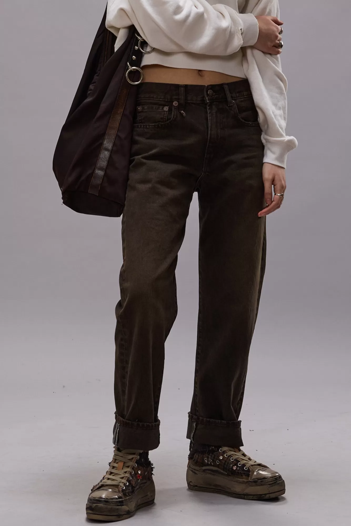 Boyfriend<R13 BOYFRIEND JEAN - VINTAGE CHOCOLATE BROWN