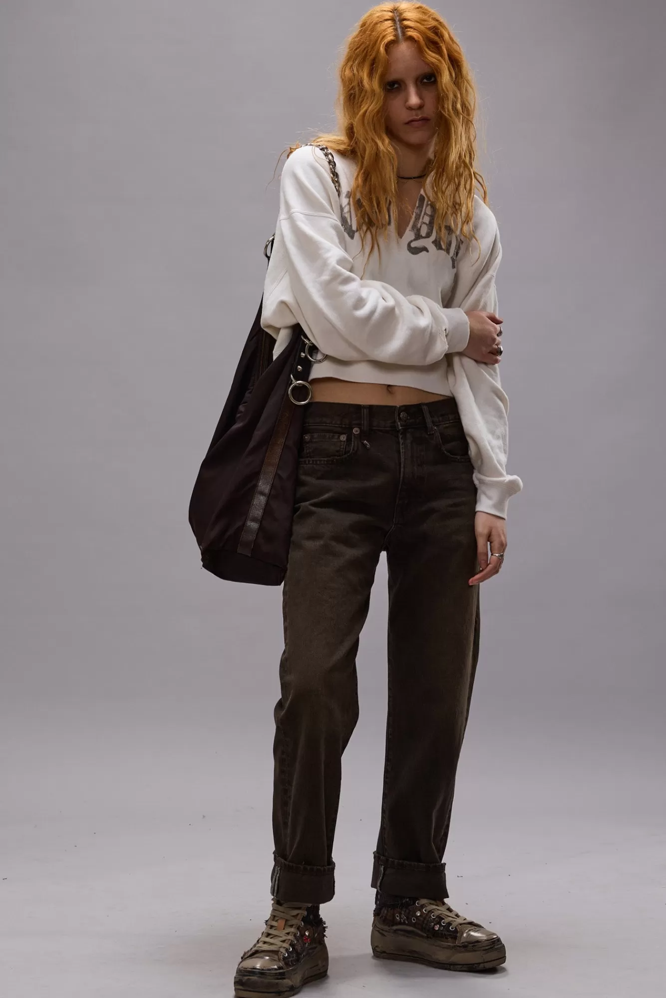 Boyfriend<R13 BOYFRIEND JEAN - VINTAGE CHOCOLATE BROWN