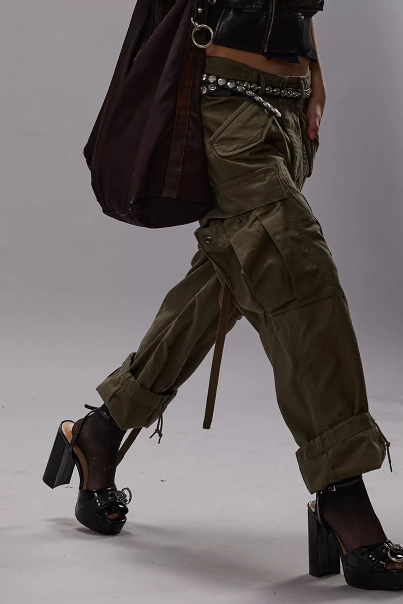 Pants & Shorts<R13 CROPPED CARGO - VINTAGE OLIVE DRAB