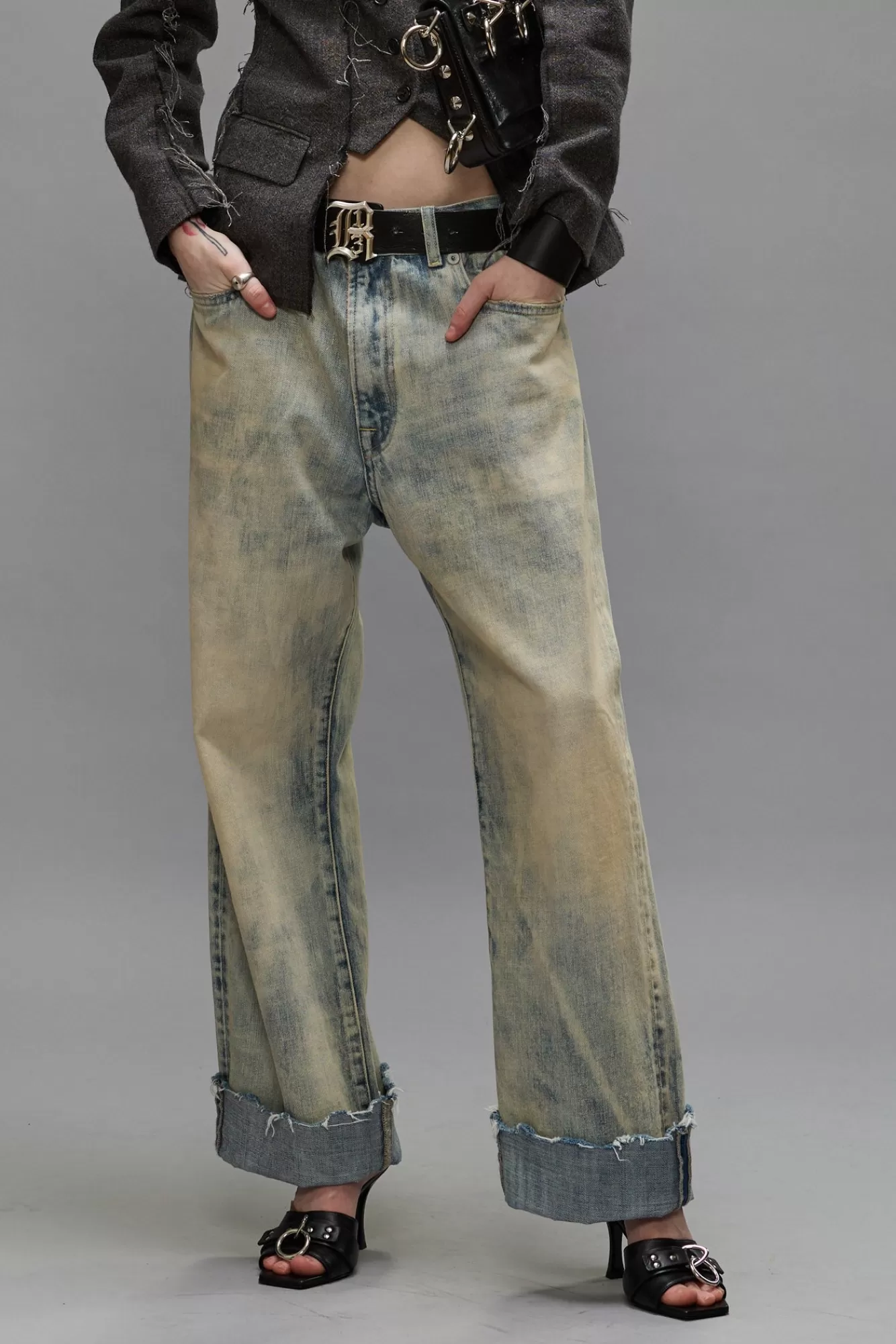 Boyfriend<R13 CUFFED X-BOYFRIEND - VINTAGE ASH BLUE