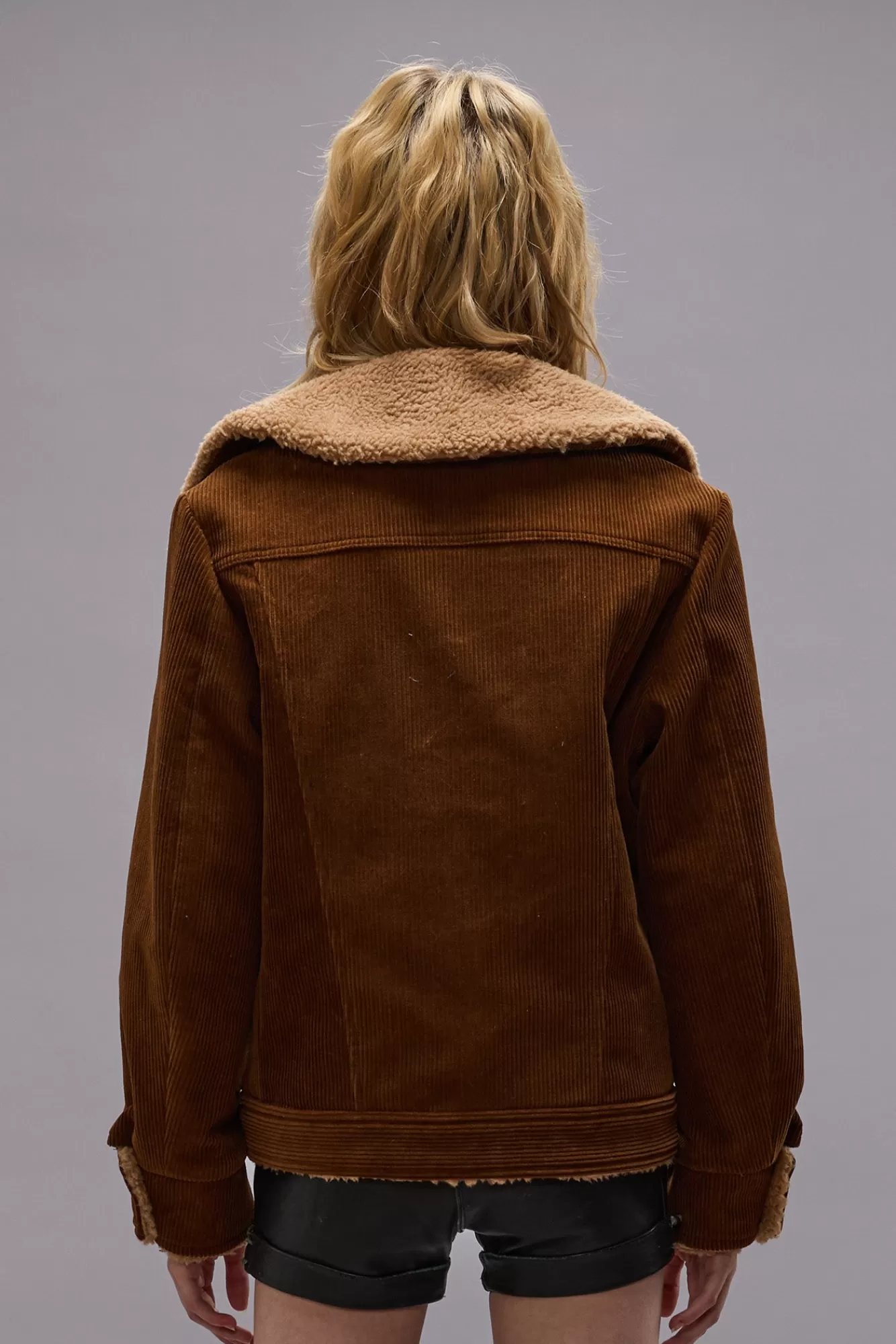 Jackets & Coats<R13 OVERSIZED COLLAR JACKET - BROWN CORDUROY